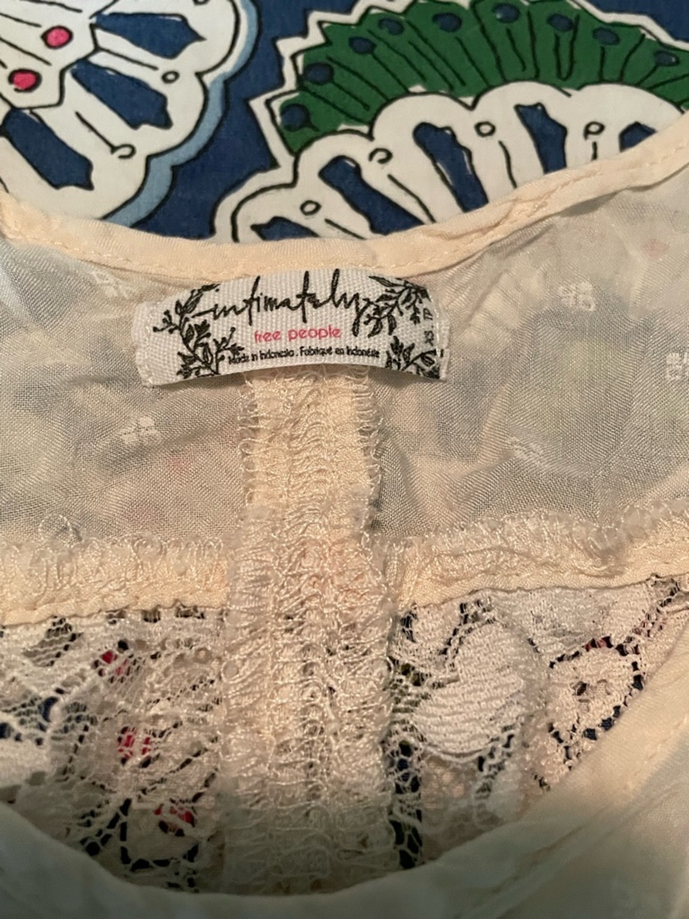 Free People Intimately Cream Lace-Trim Camisole Tunic - Picture 3 of 4
